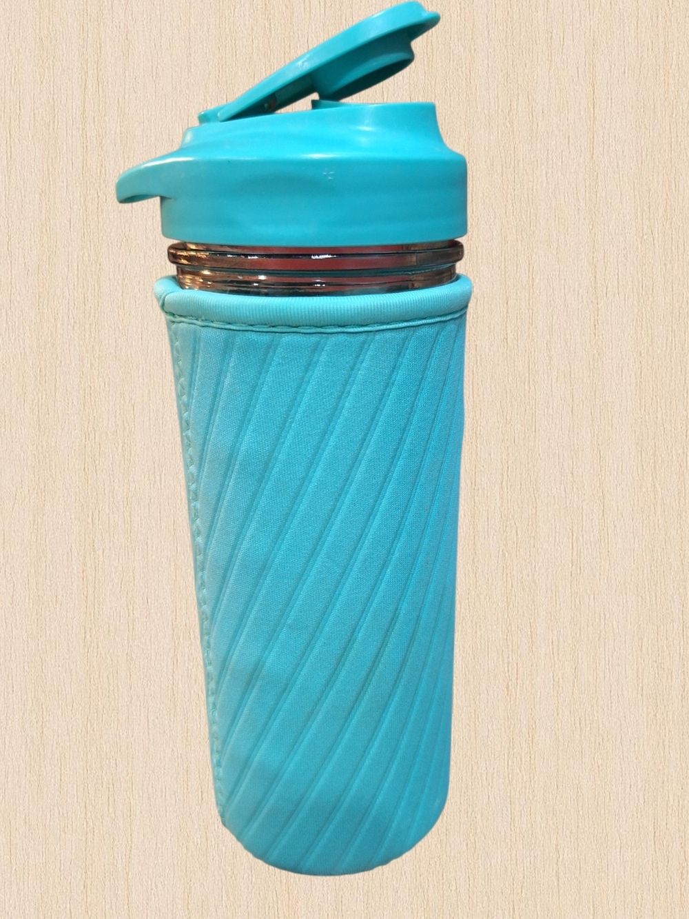 Masontops Mason Jar Turquoise Hydration Bottle W/Neoprene Sleeve